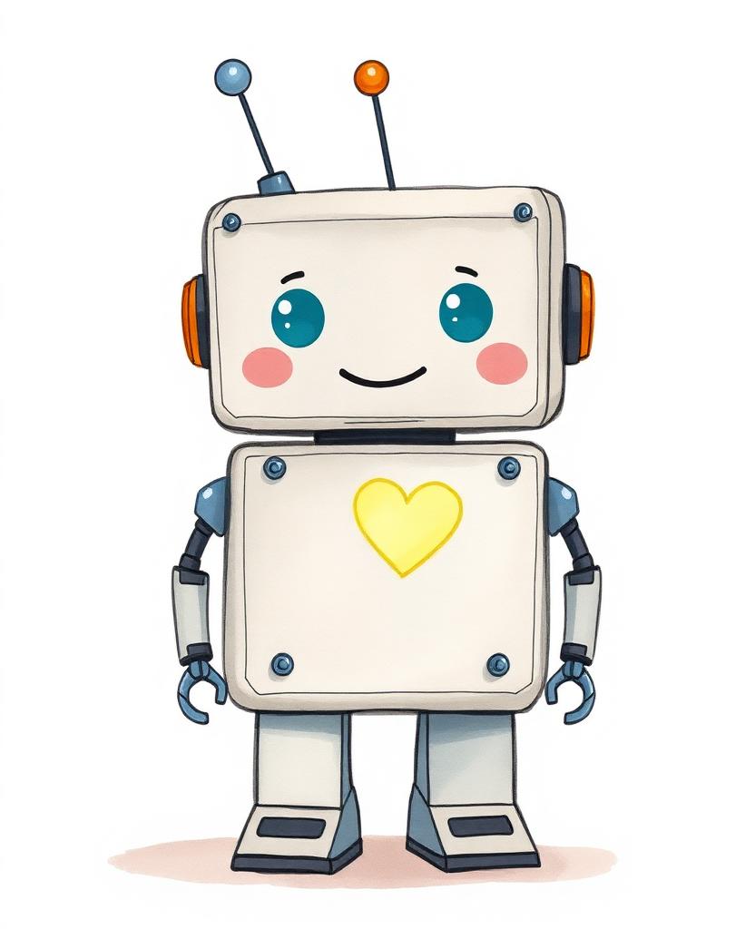Bolt — Imaginery character portrait reimagined from a child's heart-powered robot drawing
